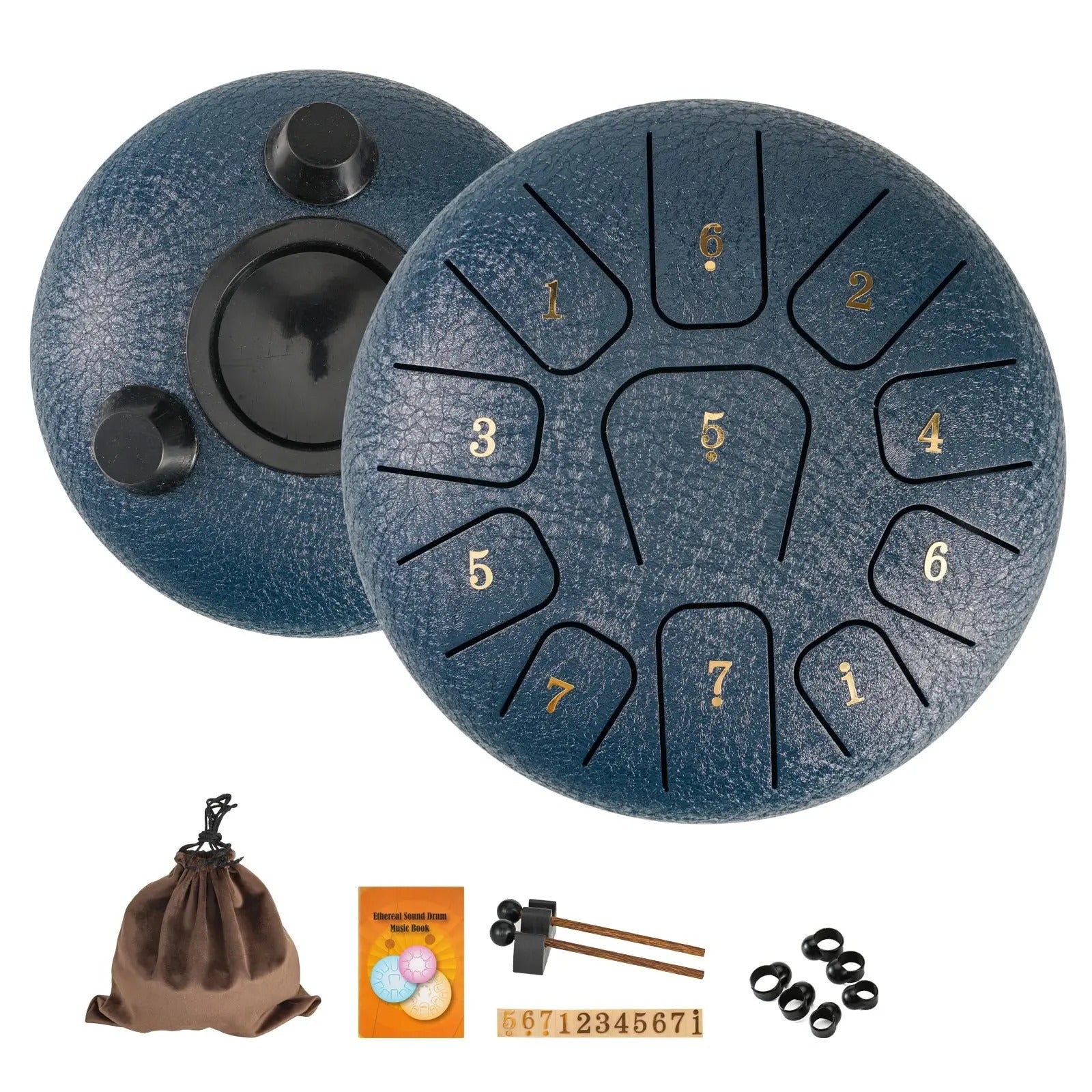 6" Steel Tongue Drum Set – 11-Note Healing & Meditation Tool