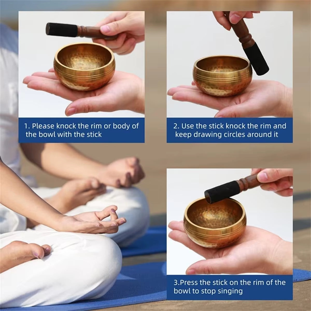 Tibet Handmade Copper Singing Bowl for Yoga & Sound Therapy