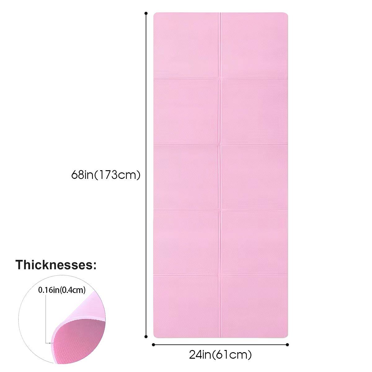 4mm Thick EVA Anti-Slip Yoga Mat for Exercise, Pilates & Fitness