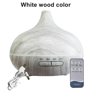 550ml Wood USB Aroma Diffuser, 7 LED Lights & Remote, Humidifier