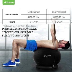 Ball Chair: Yoga & Exercise Ball with Base & Bands for Home Gym