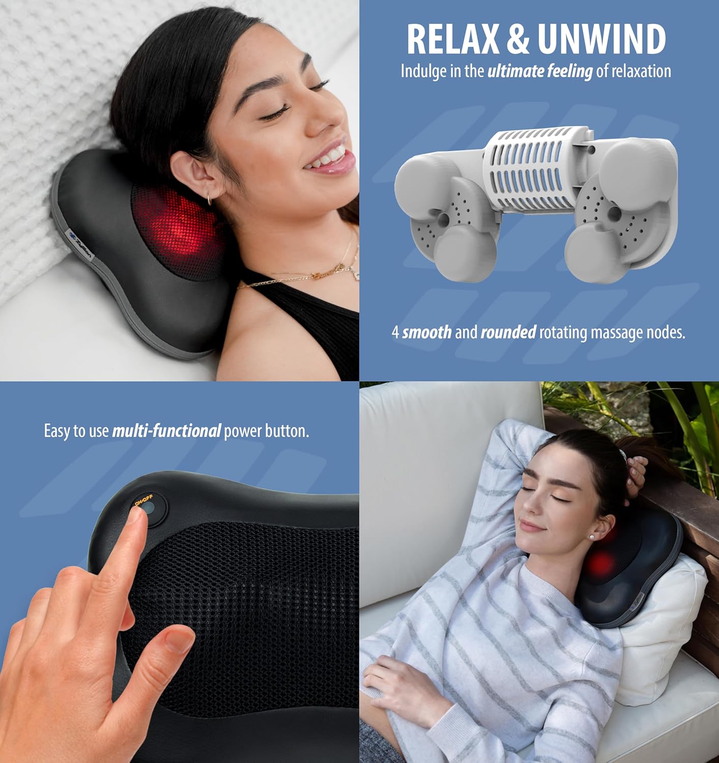 Shiatsu Back and Neck Massager with Heat - 3D Kneading Deep Tissue Massage