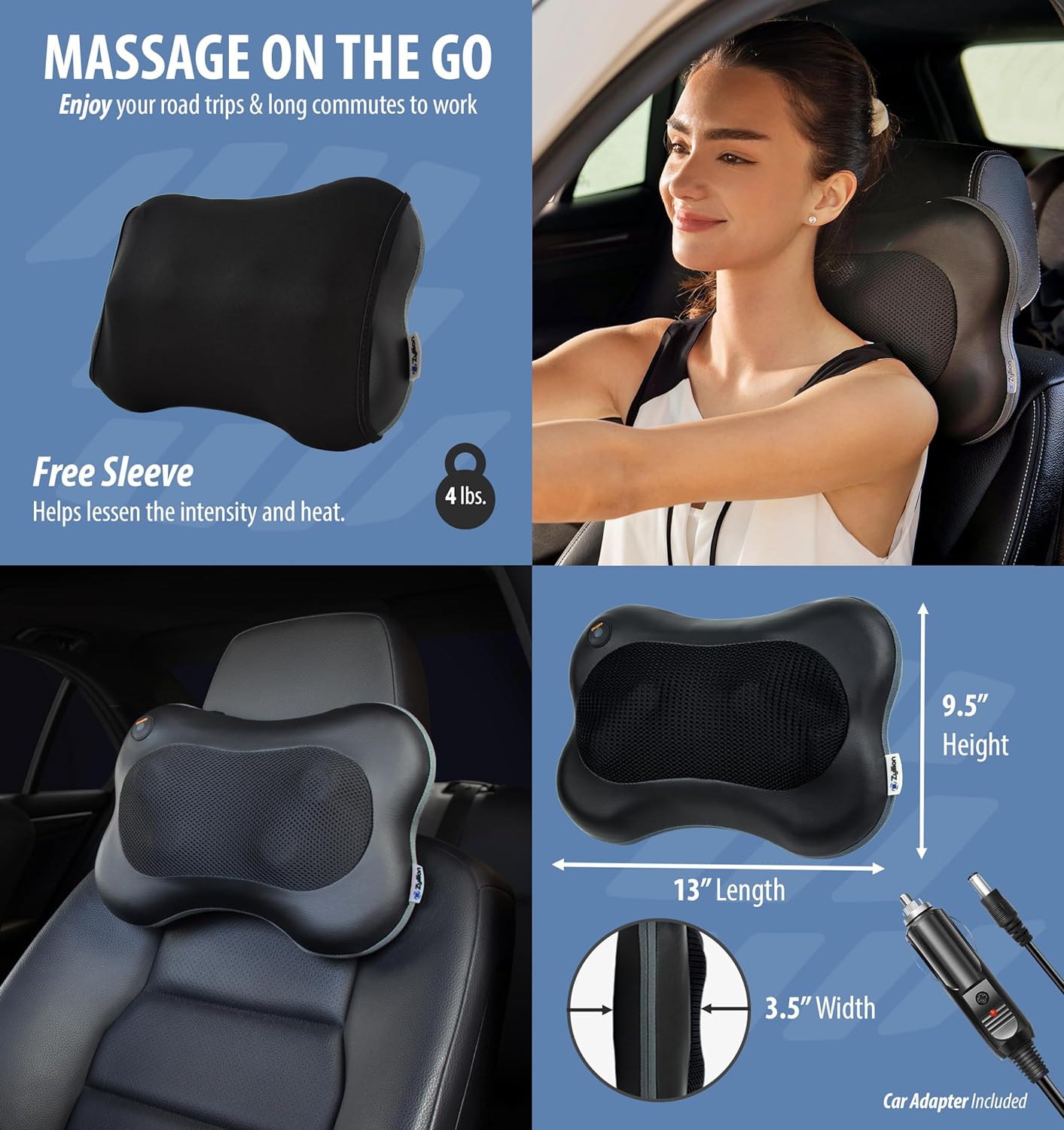 Shiatsu Back and Neck Massager with Heat - 3D Kneading Deep Tissue Massage