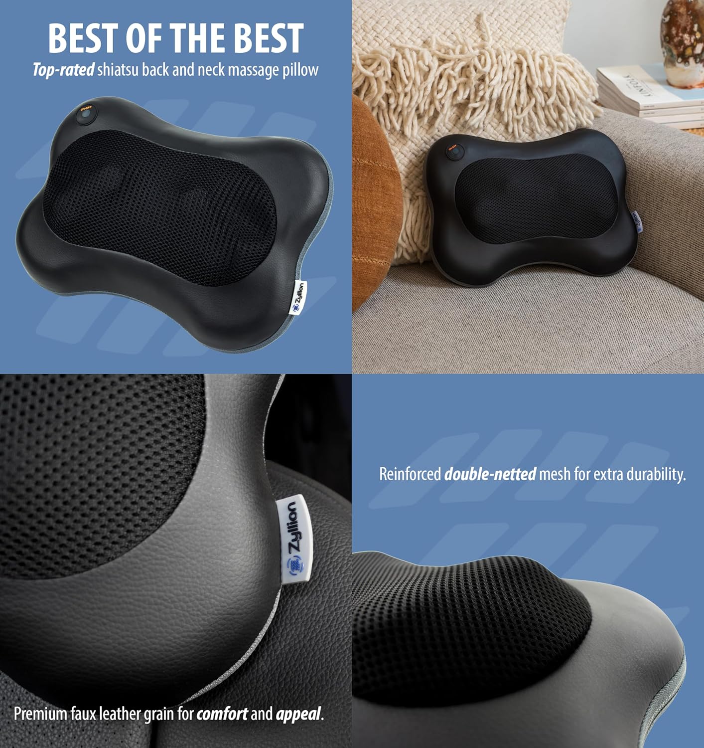 Shiatsu Back and Neck Massager with Heat - 3D Kneading Deep Tissue Massage