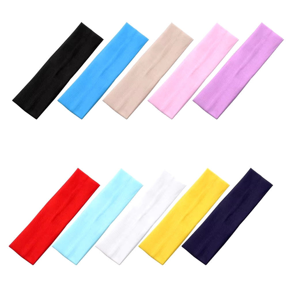 Solid Color Yoga Headbands Elastic Fitness Sports Hair Bands