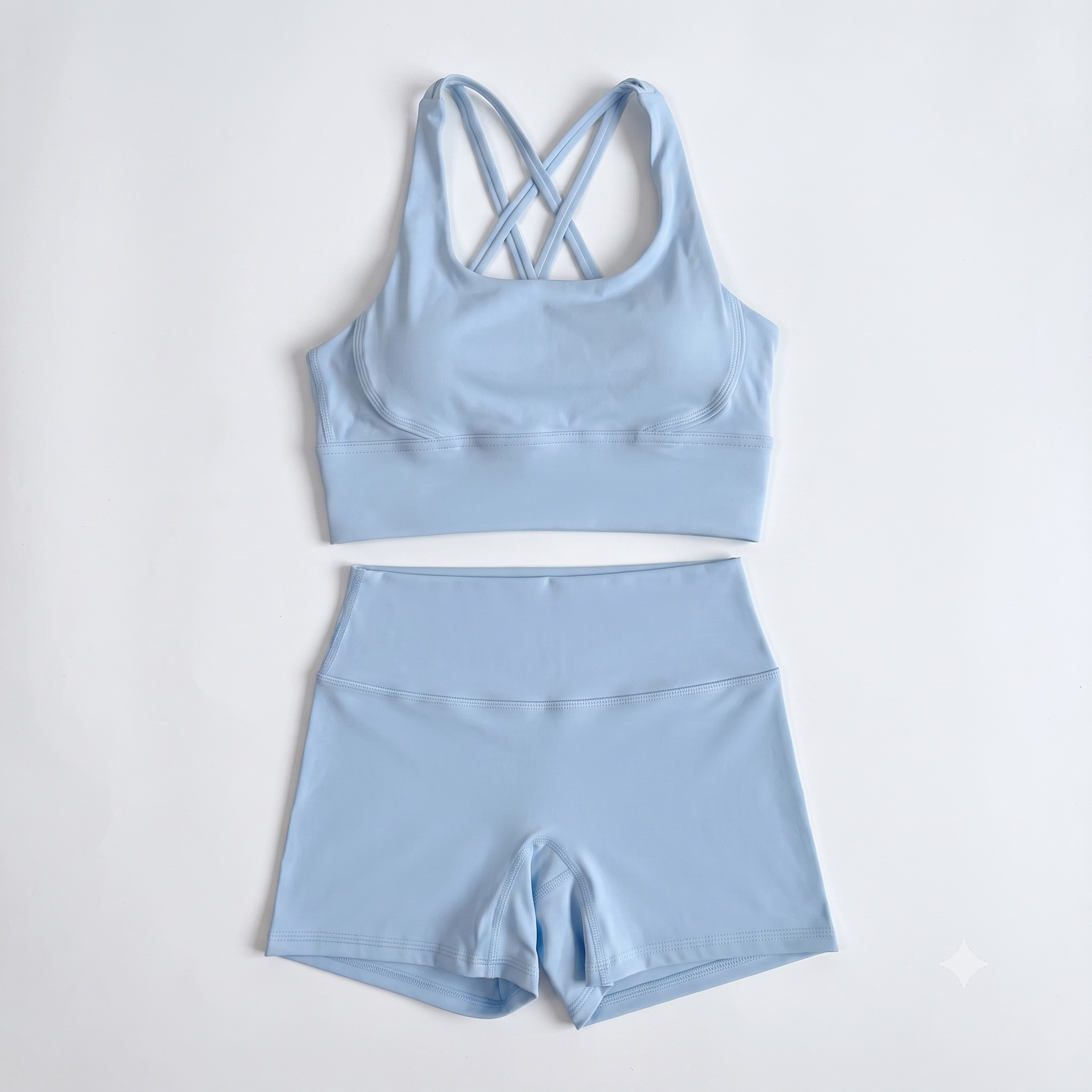 Naked Feel Yoga Set – Supportive Fit with High-Waist Shorts
