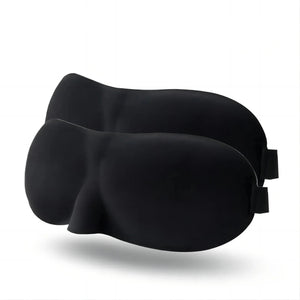 Two black sleep masks on a white background with 'Black' text above them.