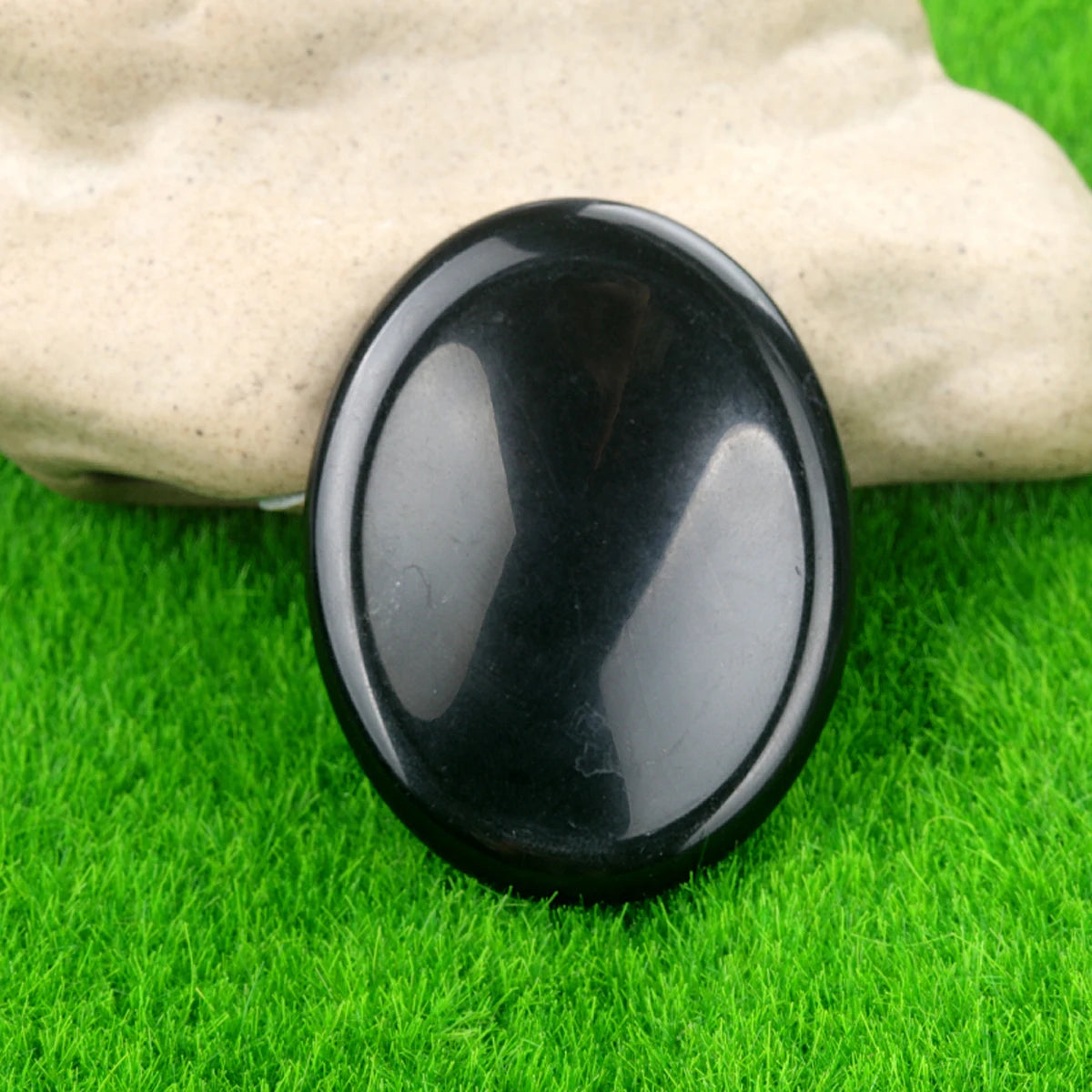 35x45mm Oval Thumb Worry Stone Quartz Chakra Healing Gem