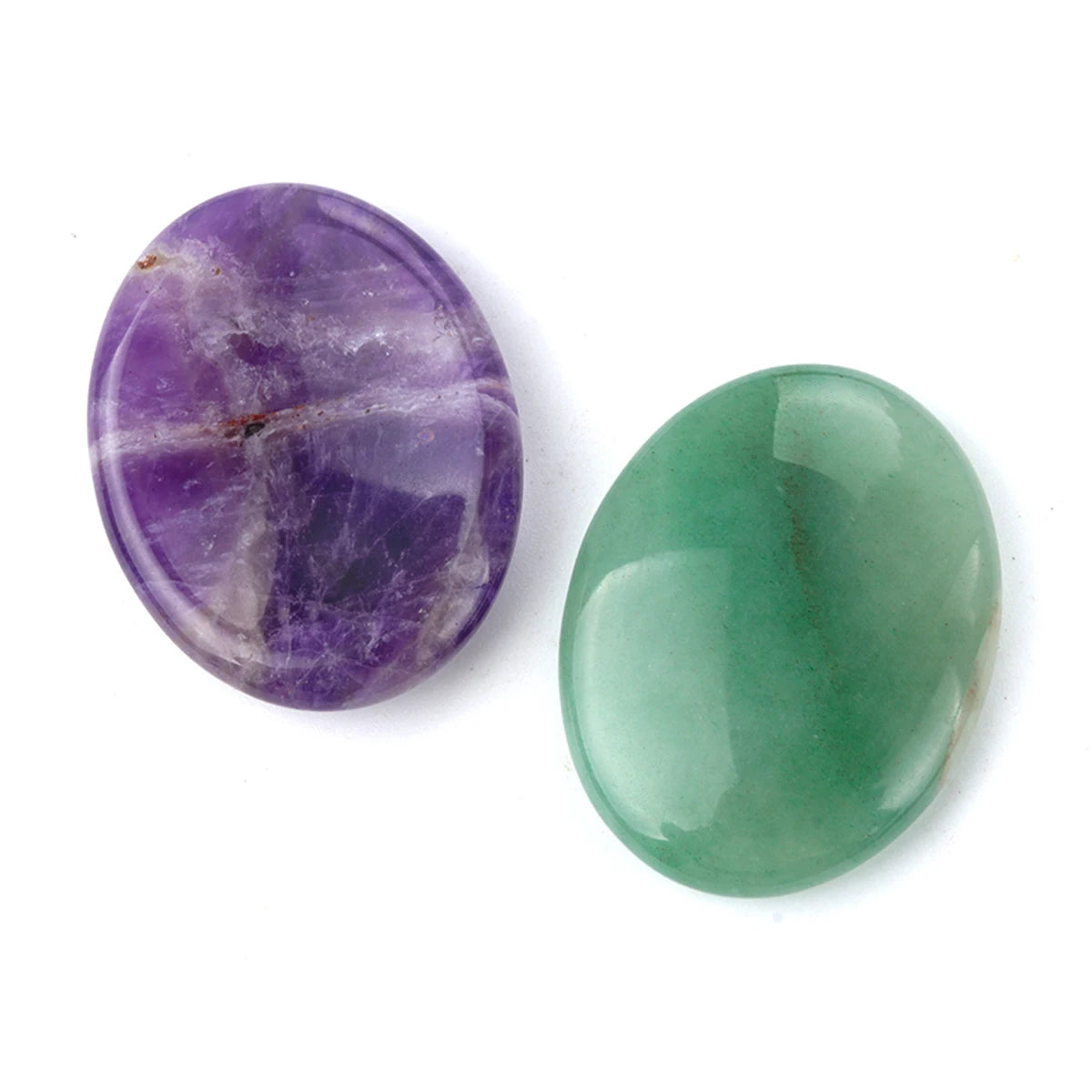 35x45mm Oval Thumb Worry Stone Quartz Chakra Healing Gem