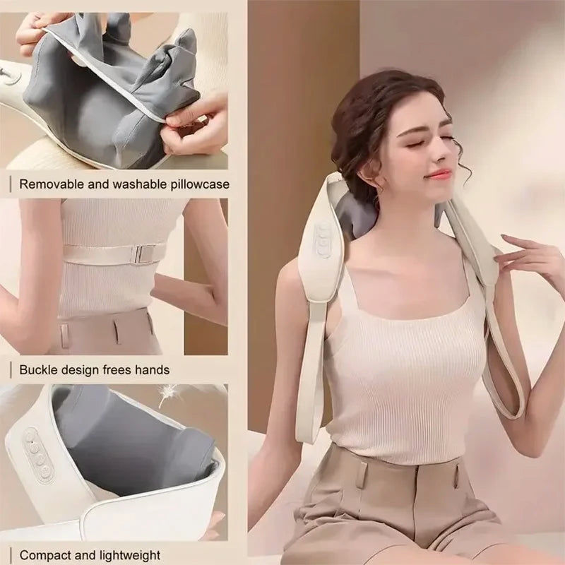 Deep Tissue Massager Shiatsu Neck and Shoulder Shawl with Heat for Pain Relief