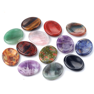 35x45mm Oval Thumb Worry Stone Quartz Chakra Healing Gem