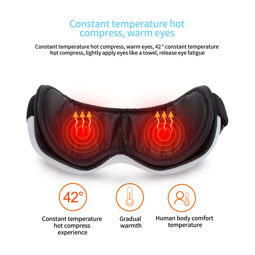 Foldable Eye Massager with Vibration, Airbag, Heat, Bluetooth Music