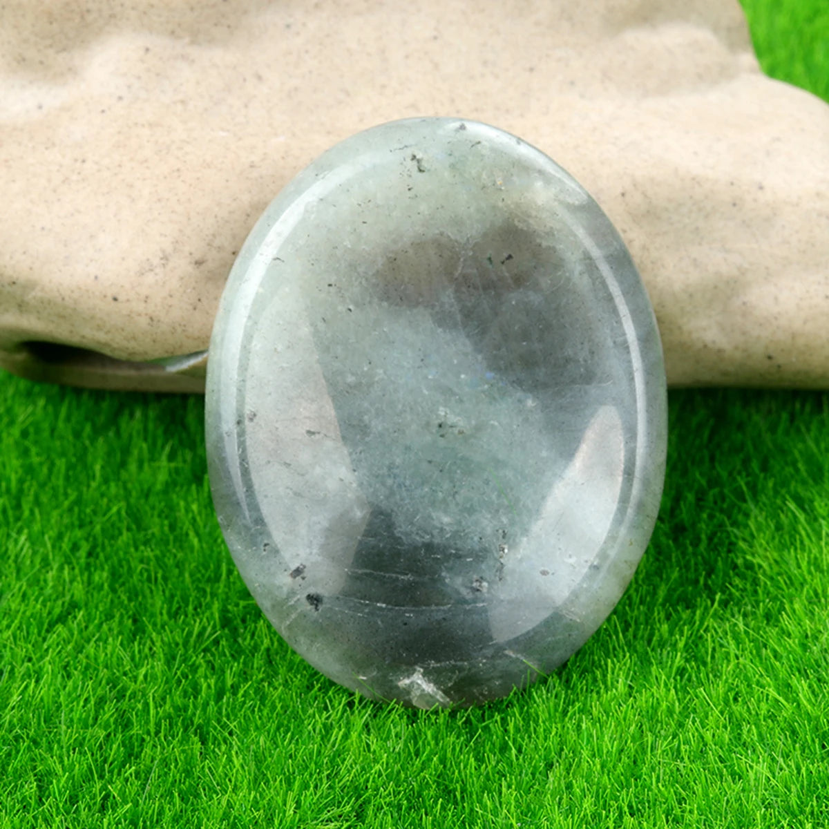 35x45mm Oval Thumb Worry Stone Quartz Chakra Healing Gem