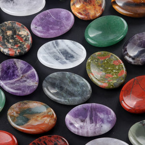 35x45mm Oval Thumb Worry Stone Quartz Chakra Healing Gem