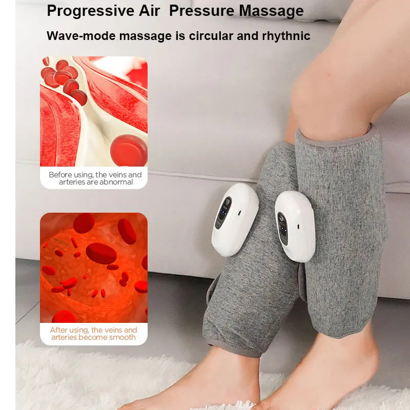 Calf Massager Portable 360° Air Pressure Hot Compress Foot Muscle Relaxation