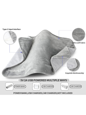 Heating Pad for Cramps & Back Pain, 59" Cable, Grey