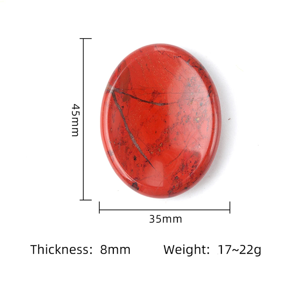 35x45mm Oval Thumb Worry Stone Quartz Chakra Healing Gem