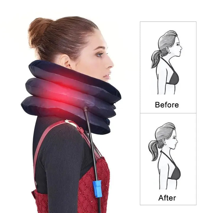 3-Layer Neck Massager Traction Collar Pain Relief Pillow