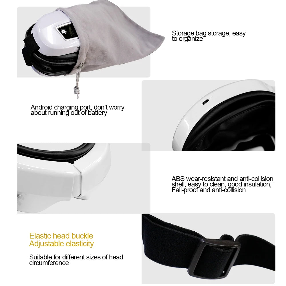 Foldable Eye Massager with Vibration, Airbag, Heat, Bluetooth Music