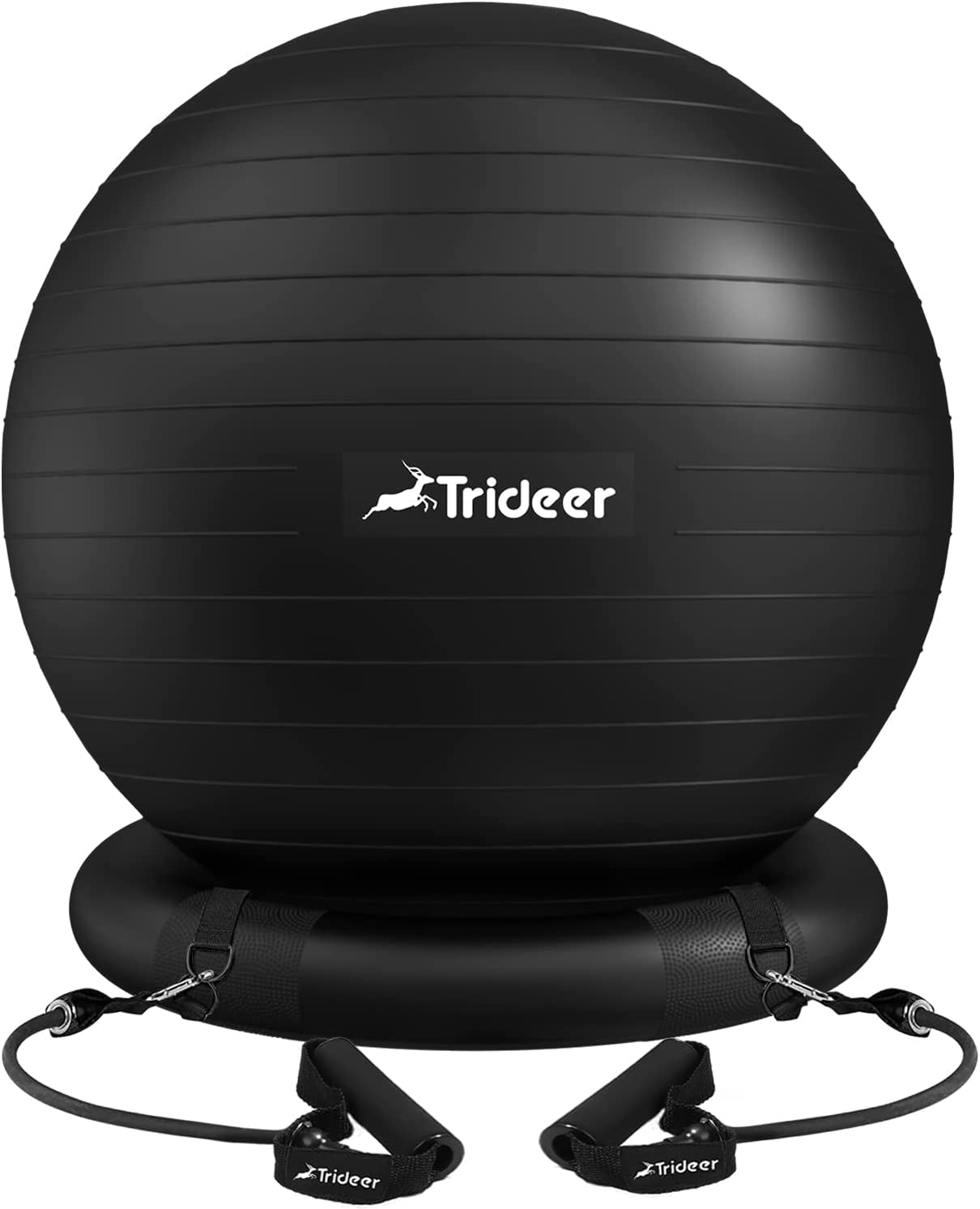 Ball Chair: Yoga & Exercise Ball with Base & Bands for Home Gym