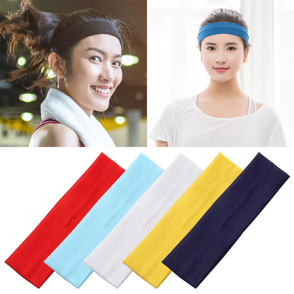 Solid Color Yoga Headbands Elastic Fitness Sports Hair Bands