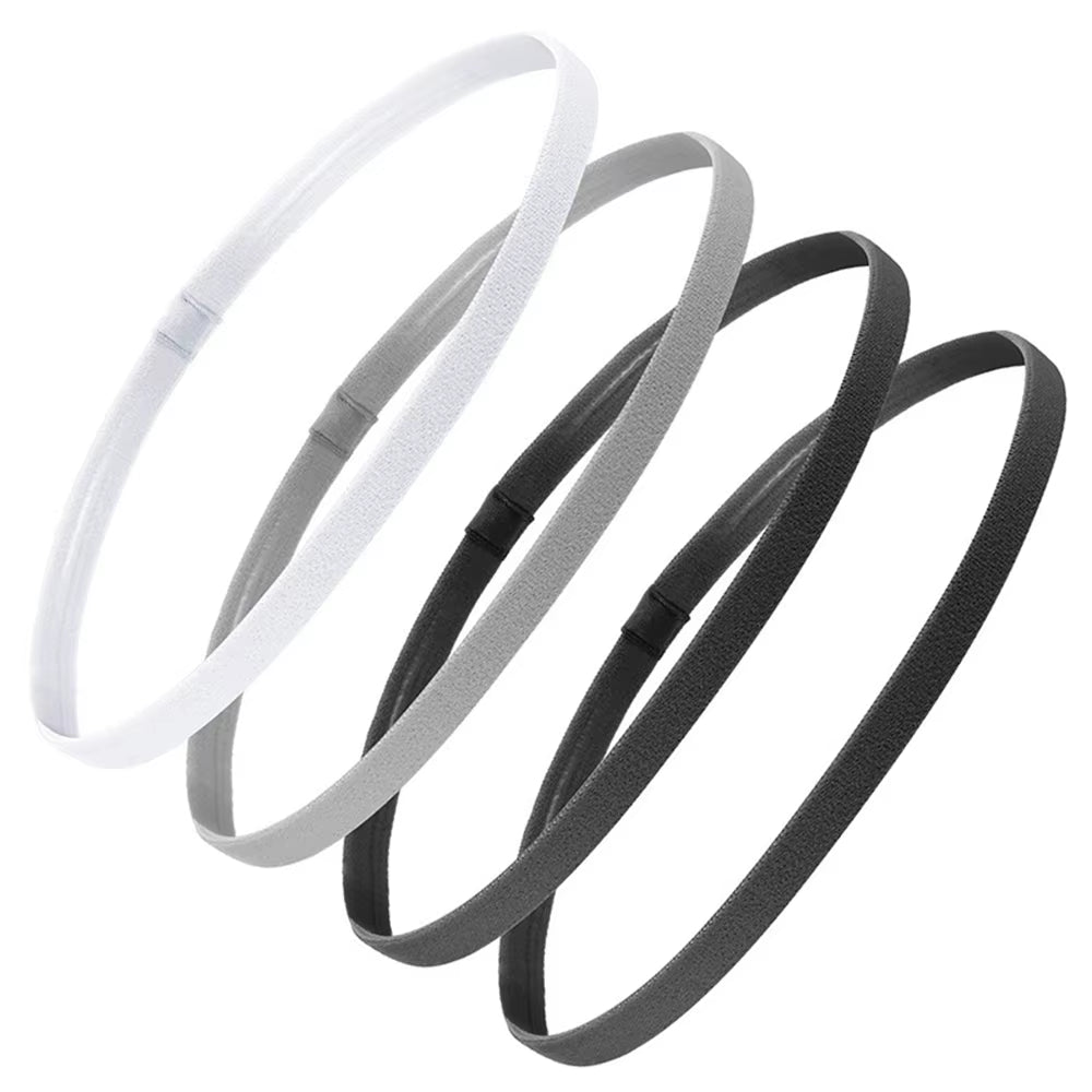 4 Pcs Non-Slip Elastic Sport Headbands for Women Men Yoga