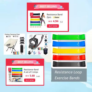 Resistance Loop Bands for Home Fitness, Stretching & Strength Training