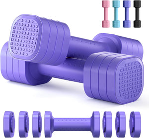 Adjustable Dumbbell Set of 2 - 4-in-1 Free Weights for Women