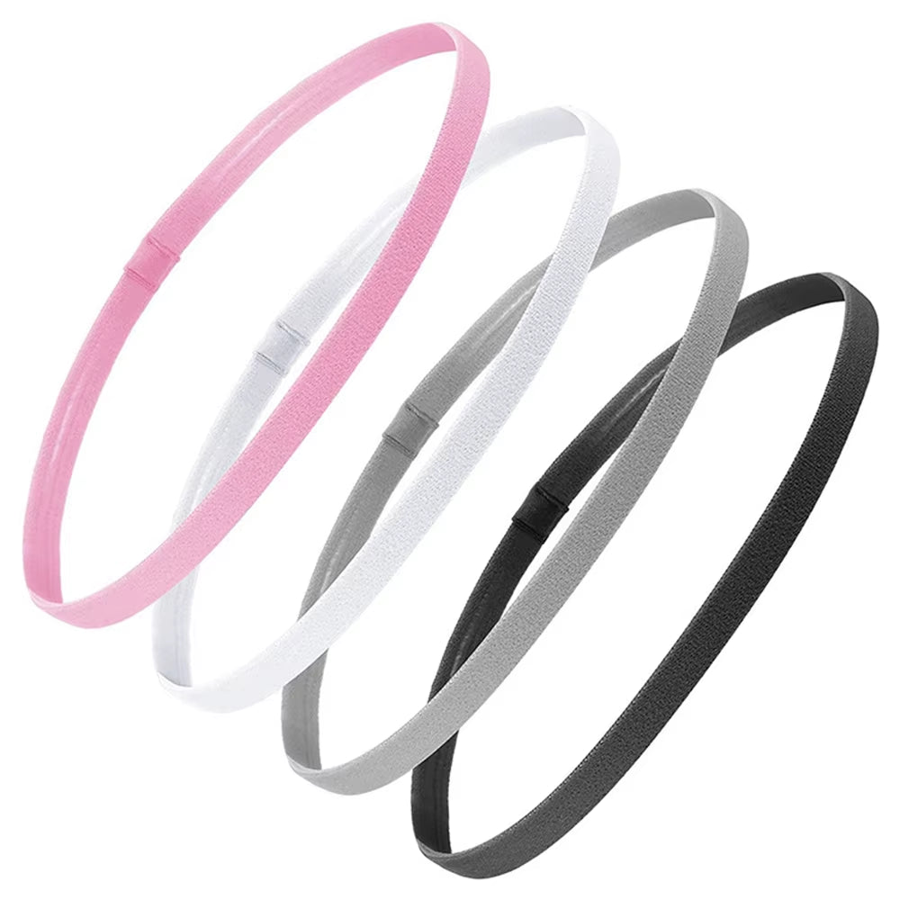 4 Pcs Non-Slip Elastic Sport Headbands for Women Men Yoga