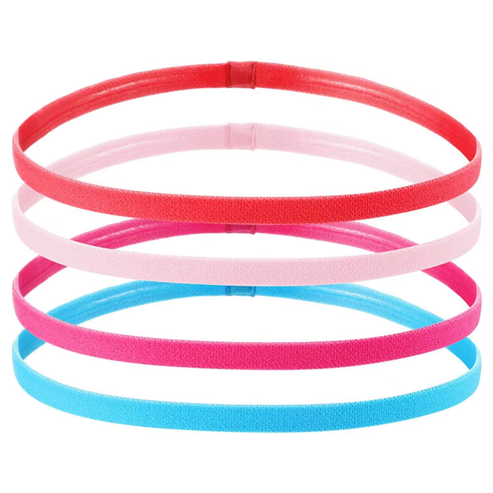 4 Pcs Non-Slip Elastic Sport Headbands for Women Men Yoga