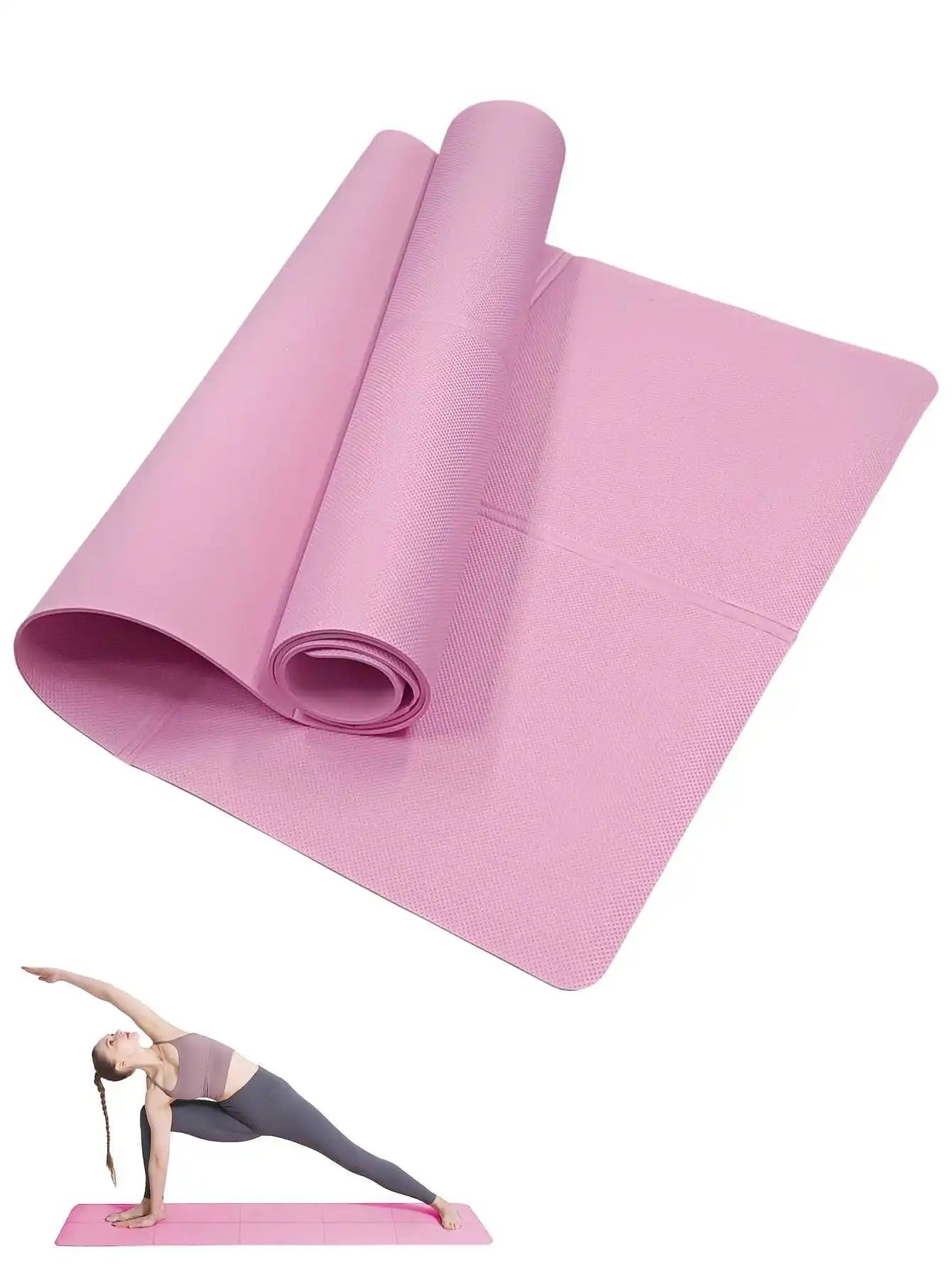 Non-Slip Yoga Mat for Women - 3/4/6mm Thick Fitness Pad
