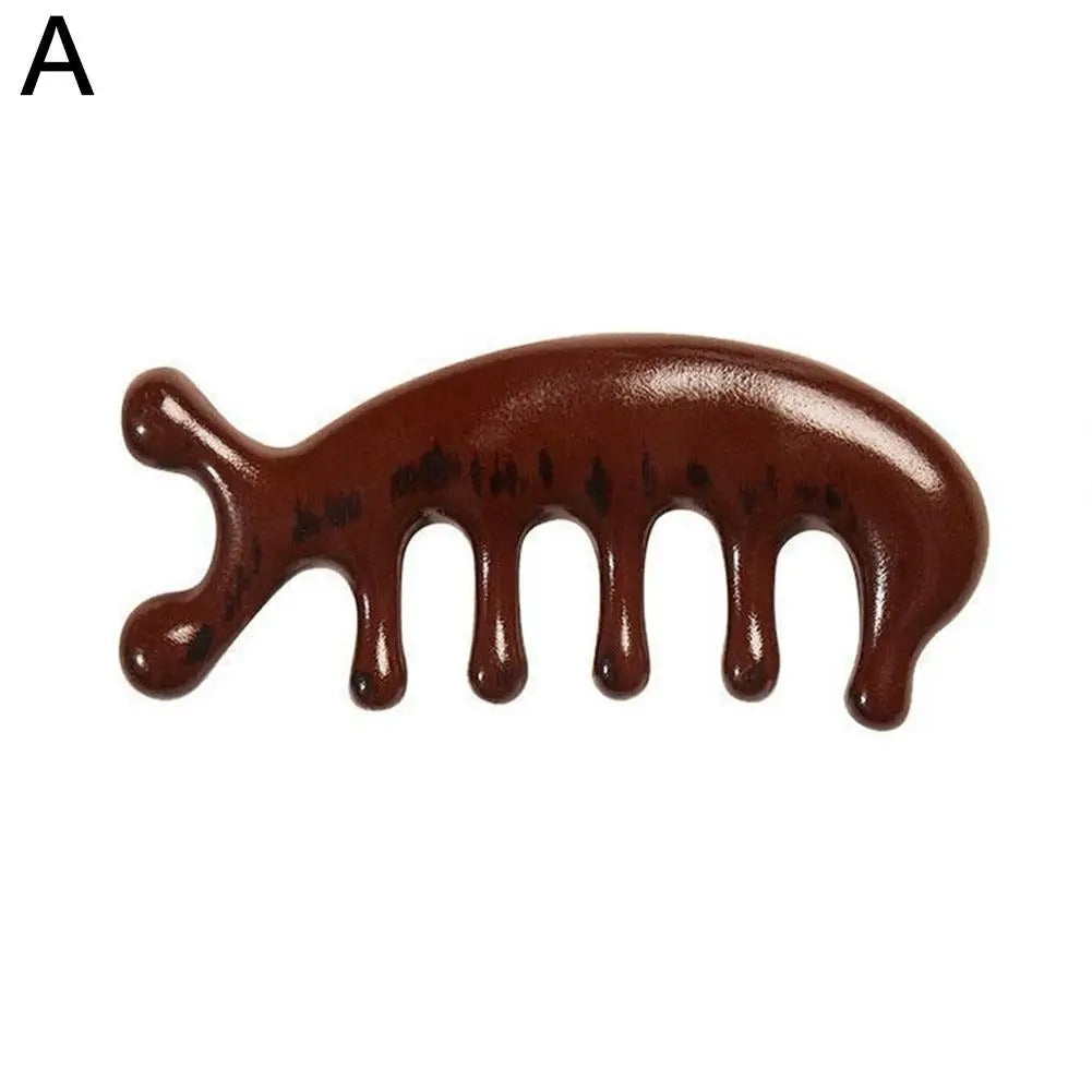 Whale Comb Head Massager - 5-Tooth Scalp & Body Scraper